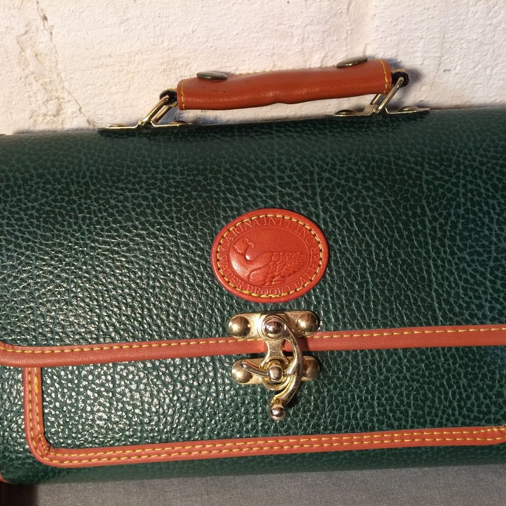 CARINA INT’L INC :Green Pebbled  All-Weather Leather Crossbody  Handbag